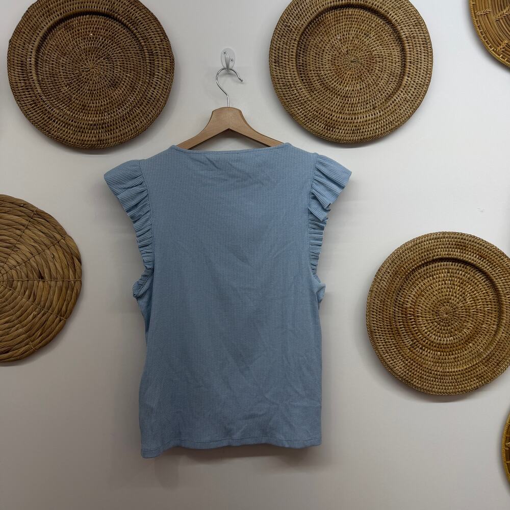 NEW J. Crew Rib Ruffle Boat Neck Tank Top Large - Picture 3 of 5